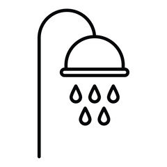 Shower icon Black and white outline flat sign vector