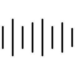 Sound Wave Icon Black and white outline flat sign vector