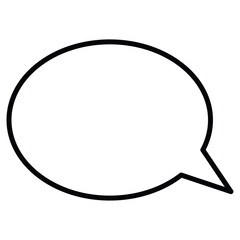 Speech Bubble icon Black and white outline flat sign vector