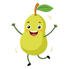Pear jumping in joy 
