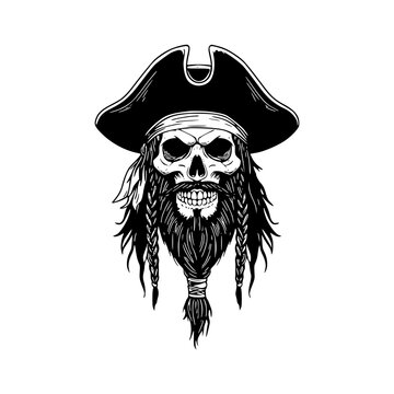 pirate skeleton head clipart