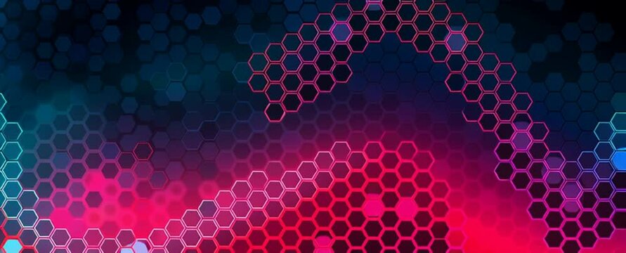 Abstract background with a colorful geometric pattern and a dark color gradient vector design element for graphic, technology concept, or digital connection network on a black background Generative AI