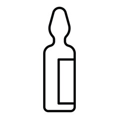 vial medical icon Black and white outline flat sign vector
