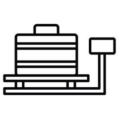 Airport control scales icon Black and white outline flat sign vector