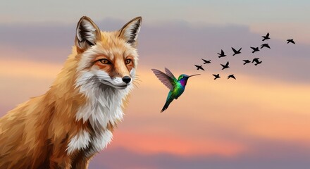 Obraz premium red fox vulpes