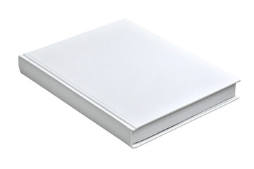 A pristine white hardcover book with a blank cover is displayed, isolated on transparent background