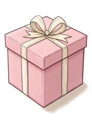 Fototapeta premium Pink Present Box with Bow
