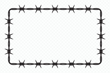 editable scalable barbed wire border outline vector for danger warning signs security themed design projects