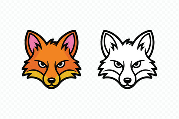 fox head vector pack featuring colourful geometric and monochrome minimalistic fox head silhouettes for branding