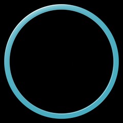 3D素材_金属のフレーム_水色