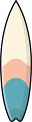 Surfboard illustration with clean line