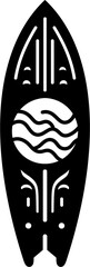 Surfboard silhouette illustration