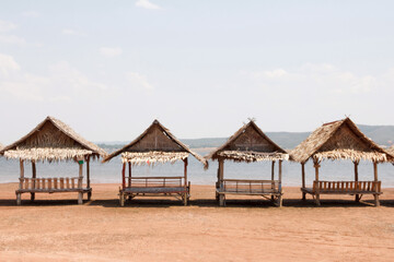 The shed, sitting on the lake