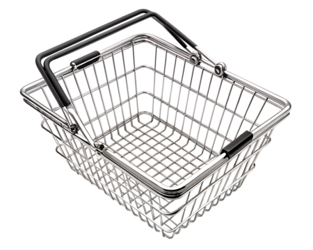 Overhead View Empty Wire Basket