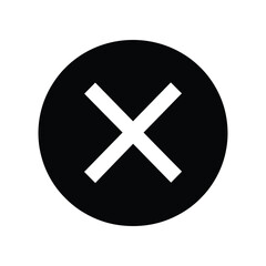 Obraz premium Black Circle with White X Symbol cross