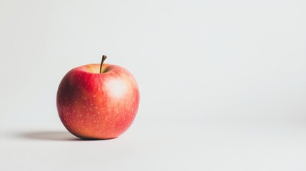 Single red apple on white background