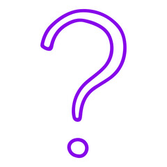 Purple question mark symbol isolated on transparent background for design