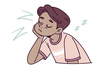 Peaceful Slumber: A serene illustration depicting a figure in deep sleep. Their eyes closed, and a gentle 