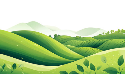 Obraz premium Refreshing Green Tea Leaves and Brewed Drink: Natural, Healthy, and Antioxidant-Rich Beverage