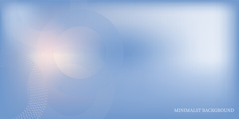 Soft Blue Minimalist Background with Circles and Halftone Abstract Design