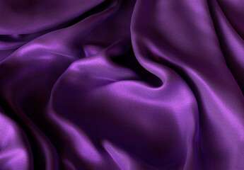 Ruffled Purple Silk Fabric