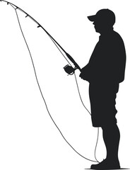 Obraz premium 낚시 실루엣 일러스트