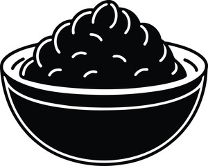 Creamy delicious dip in a bowl simple icon