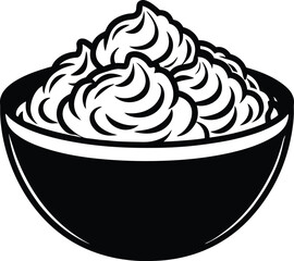 Creamy whipped topping in a bowl delicious dessert