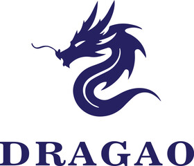 DRAGAO Logo with Stylized Dragon Emblem