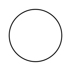 Black Circle Outline on White Background shape