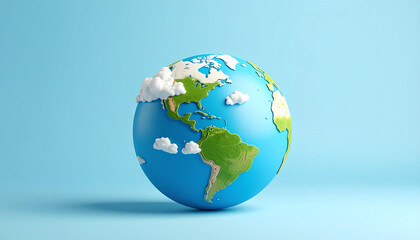 Fototapeta premium earth globe on blue 