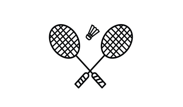 Badminton icon,vector illustration. Flat design style. vector badminton icon illustration isolated on White background, badminton icon. badminton icons graphic design vector symbols.