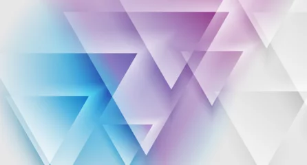 Gordijnen Abstract Blue purple geometric tech background with glossy triangles. Vector abstract concept design  © saicle