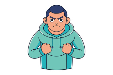 Anger Expression: A bold graphic of a man with a serious expression of anger. The graphic showcases the raw emotion of frustration and rage. 