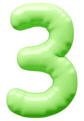 3D画像_風船_3_黄緑