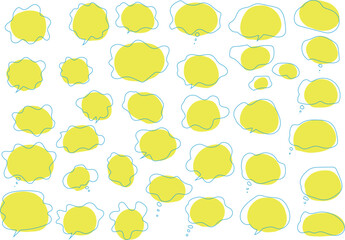 マーカーで描いた悩みのフキダシ