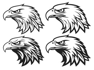 Obraz premium Eagle head vector illustration black and white tattoo style mascot graphic