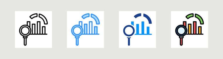 Market Analysis Icon Collection Set Multiple Style