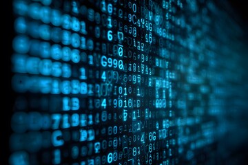 
Close-up of an interactive screen displaying code in the foreground, with blurred-out digital marketing tools and tech gadgets in the background