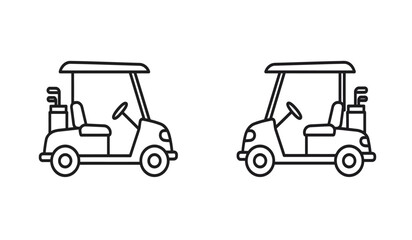golf cart icon Simple outline illustration