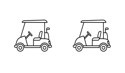 golf cart icon Simple outline illustration