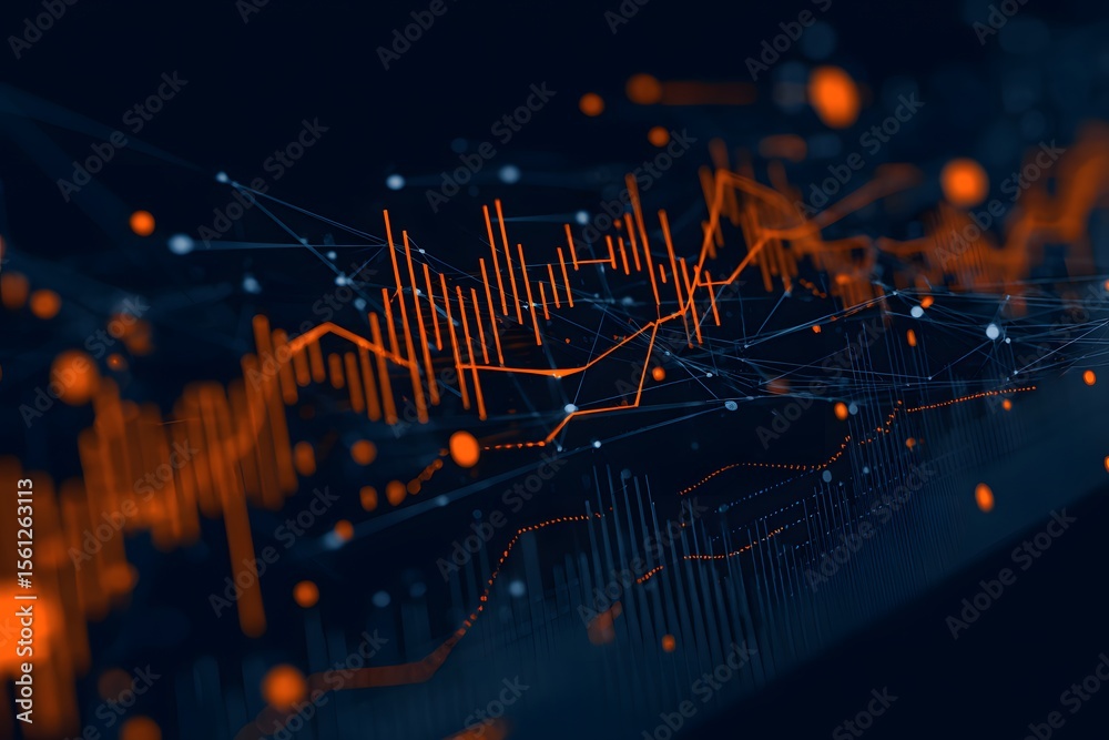 Poster digital background featuring code and data visualizations on glass screens, representing the technol