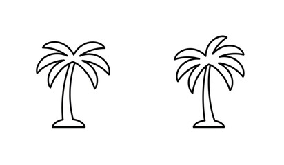 Obraz premium palm tree icon Simple outline illustration