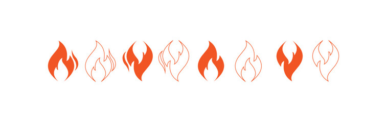 hot fire / flame heat or spicy food symbol flat vector icon for apps and websites
