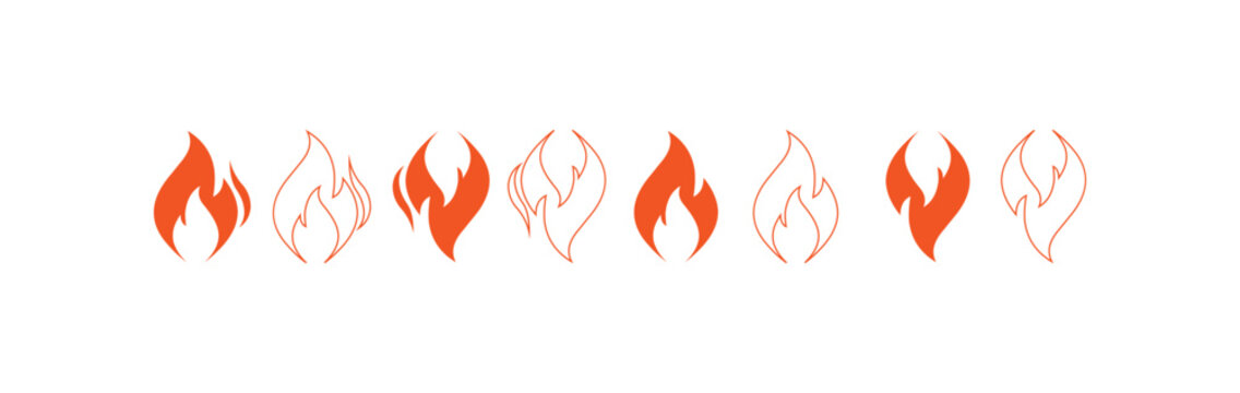 hot fire / flame heat or spicy food symbol flat vector icon for apps and websites
