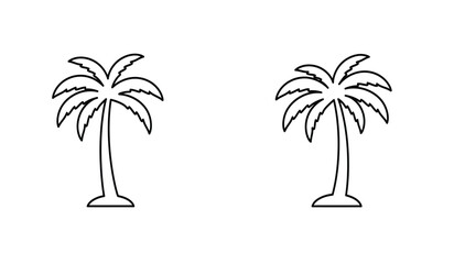 palm tree icon Simple outline illustration