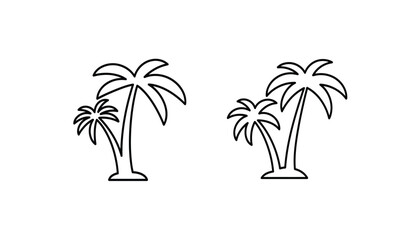 Obraz premium palm tree icon Simple outline illustration