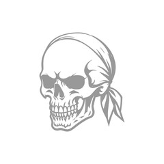 Skull with Bandana Design Illustration