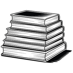 stack of books isolated