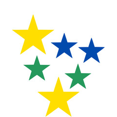 Obraz premium Green Brazil Flag With a yellow Diamond and blue Globe.